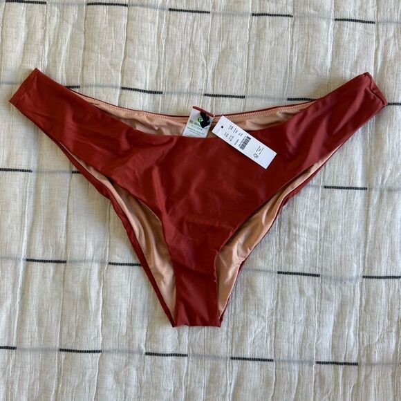 J. Crew Curved Waist Cheeky Bikini Bottom Red Size XXL NWT - Picture 2 of 8